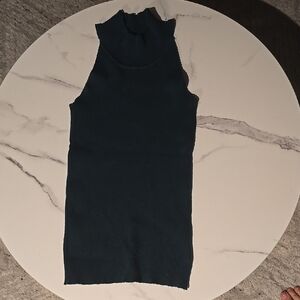 Chocolate Green Ribbed Sleeveless Tank Top